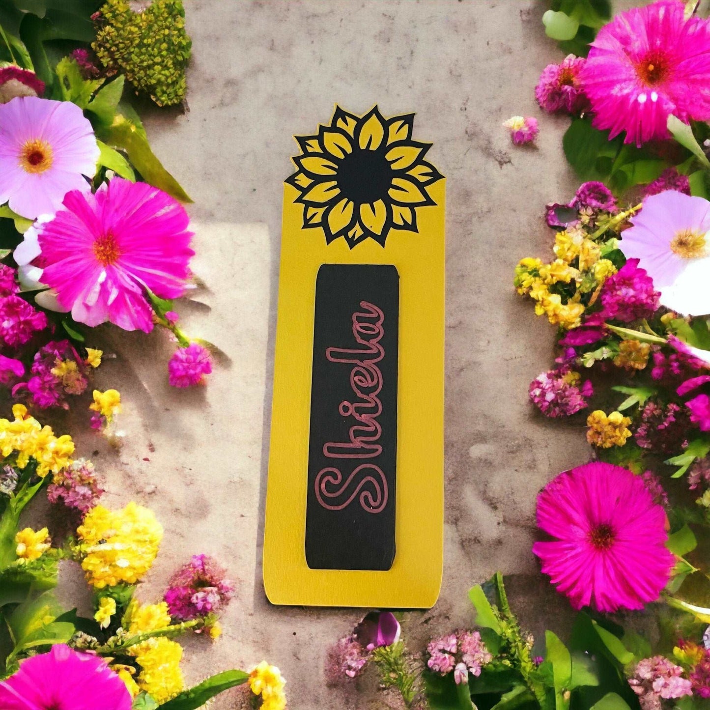 Customizable Sunflower Bookmark