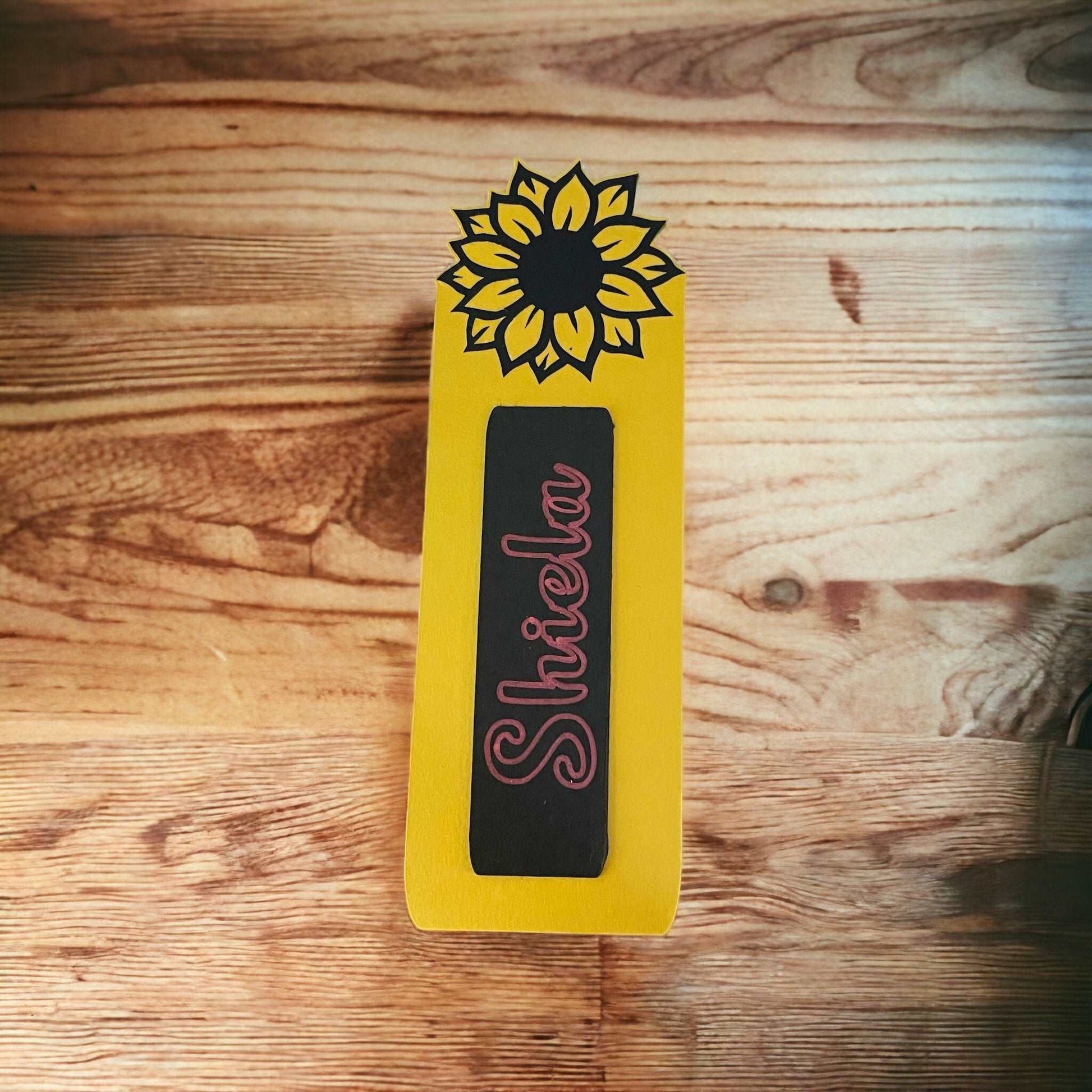 Customizable Sunflower Bookmark