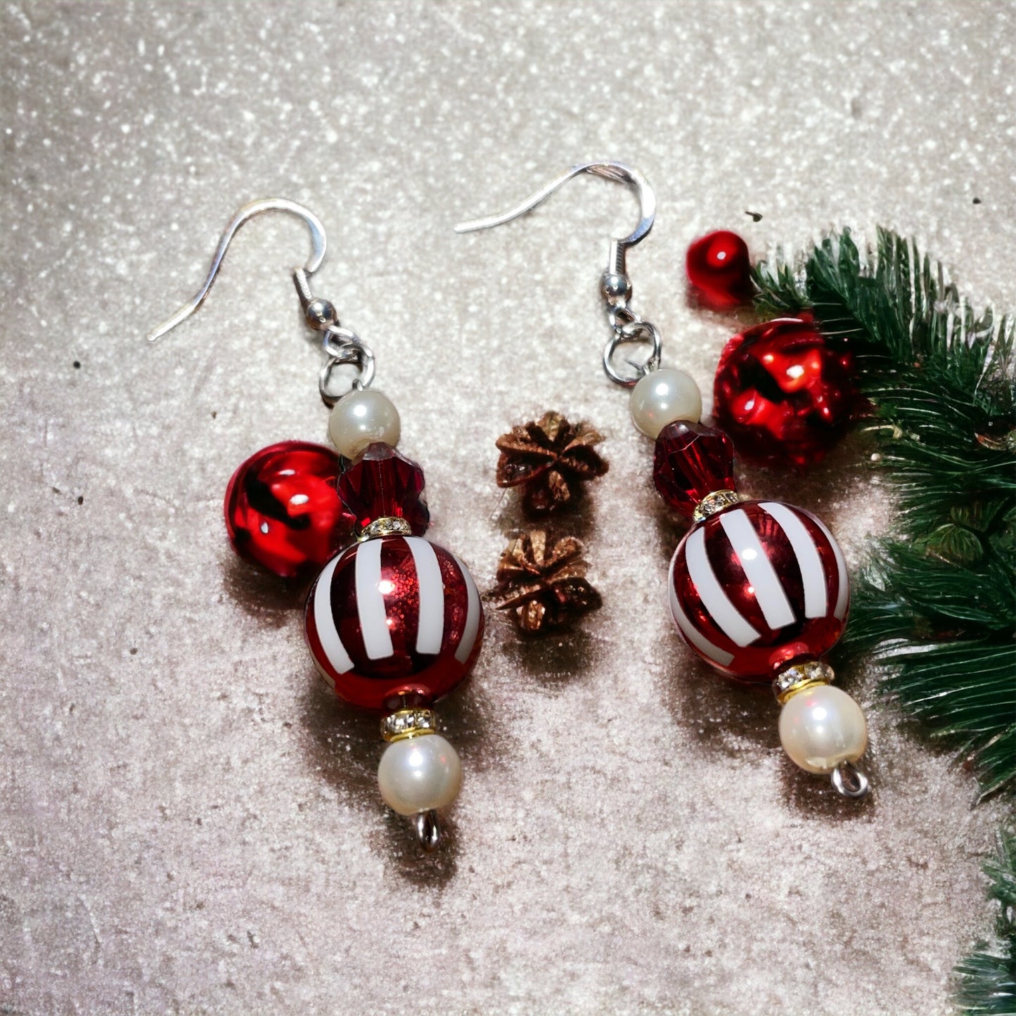 Christmas ornament inspired dangle earrings