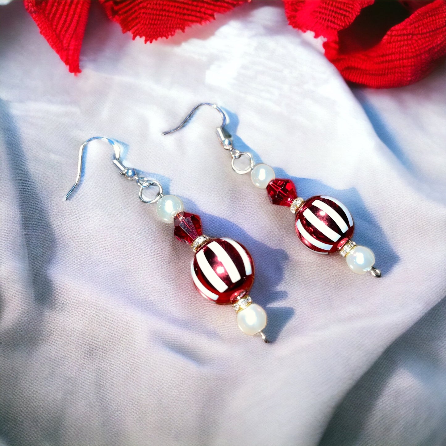 Christmas ornament inspired dangle earrings