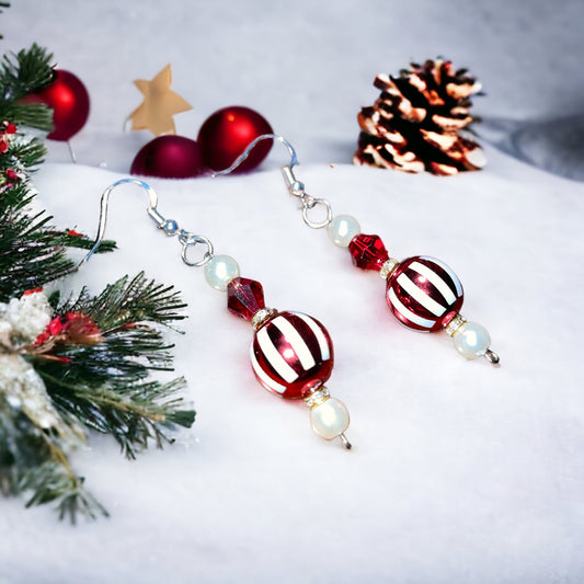 Christmas ornament inspired dangle earrings