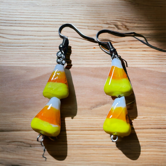 Candy corn dangle earrings