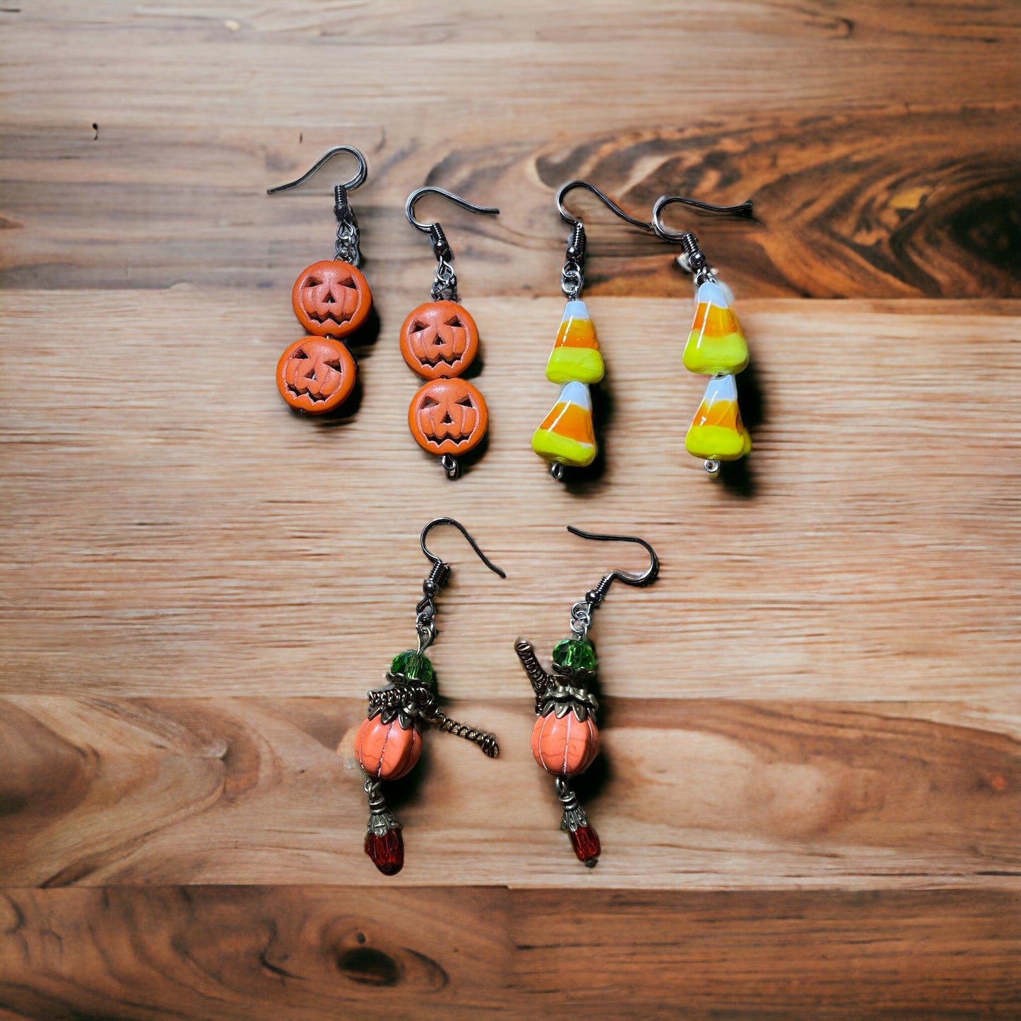 Jack-o-lantern dangle earrings