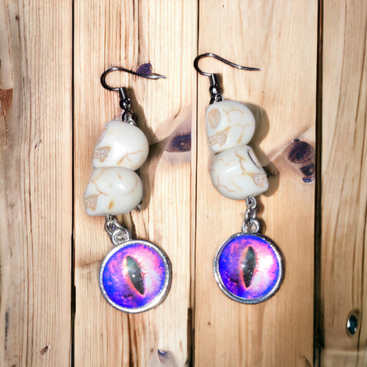 Creepy Halloween Monster Eyes and Skulls Earrings