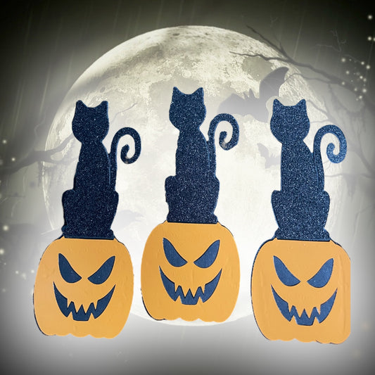 Black Cat and Jack o’ Lantern Halloween Bookmark