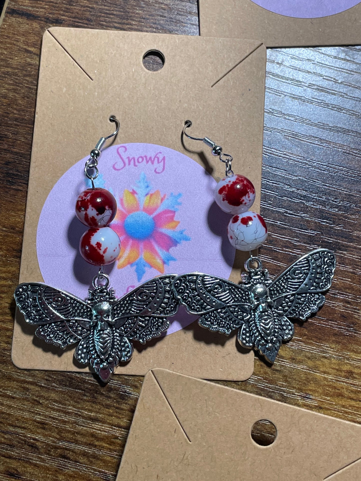 Death’s Head Moth earrings