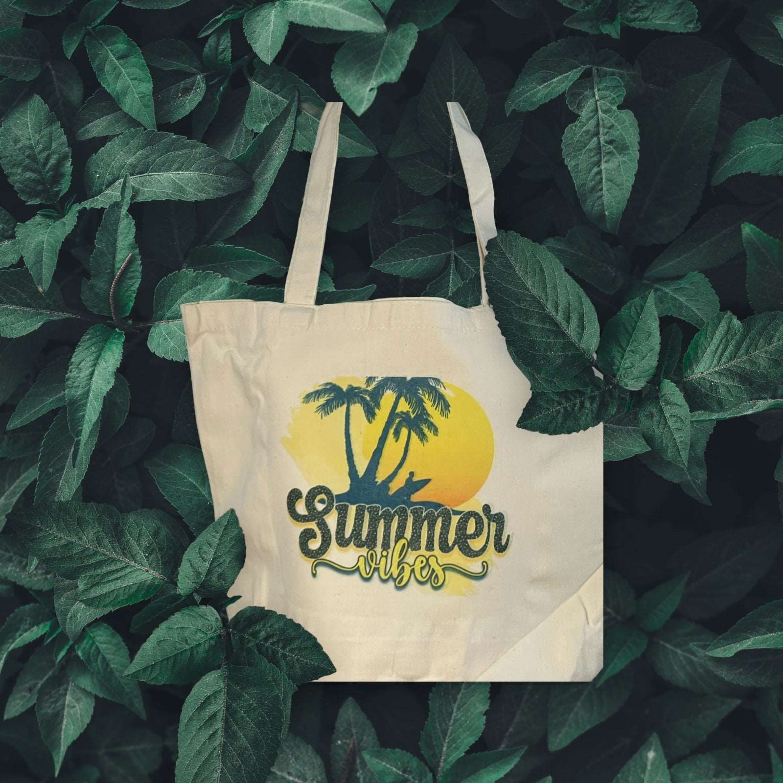 Summer Vibes Canvas Tote Bag-Ride the Wave of Relaxation and Style!