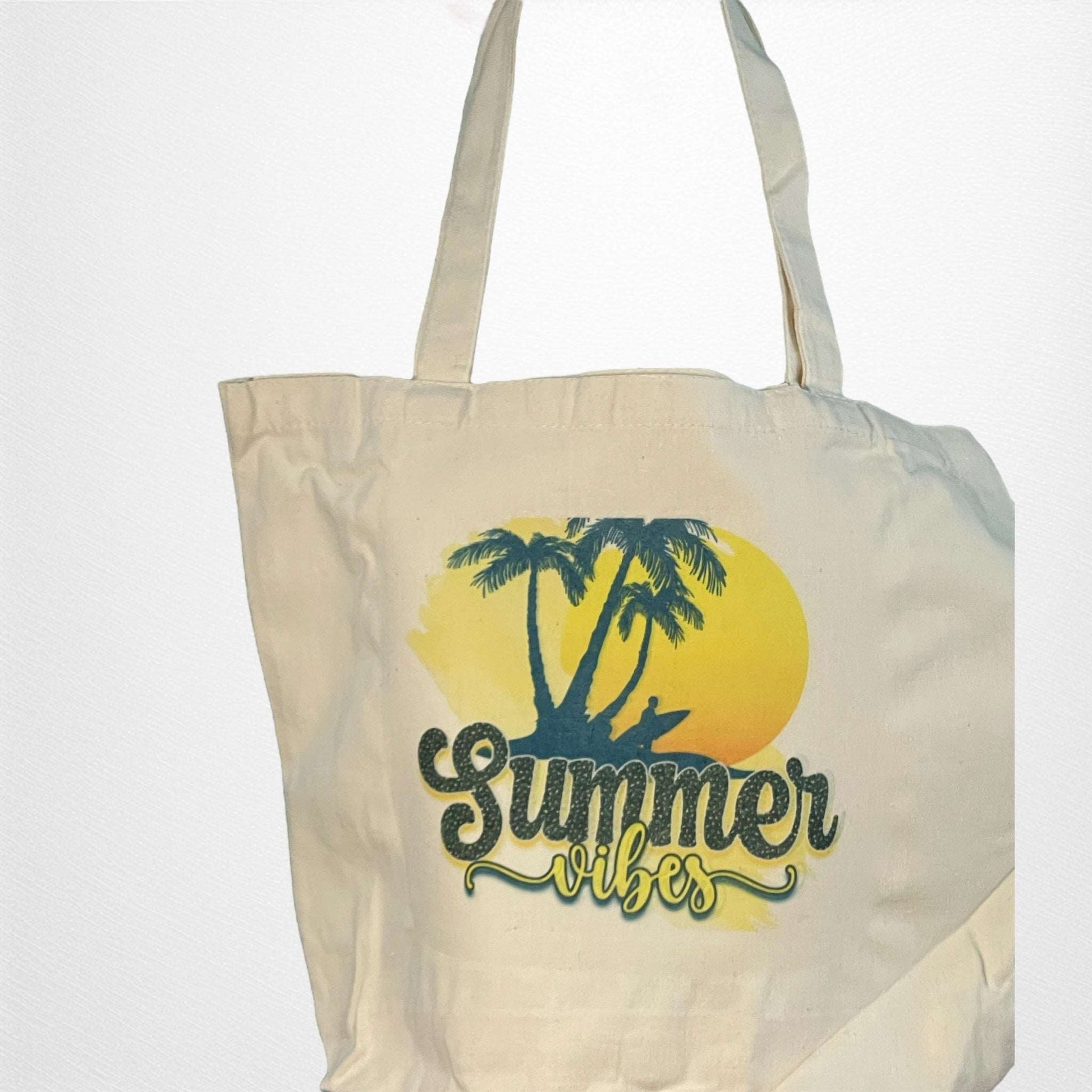 Summer Vibes Canvas Tote Bag-Ride the Wave of Relaxation and Style!