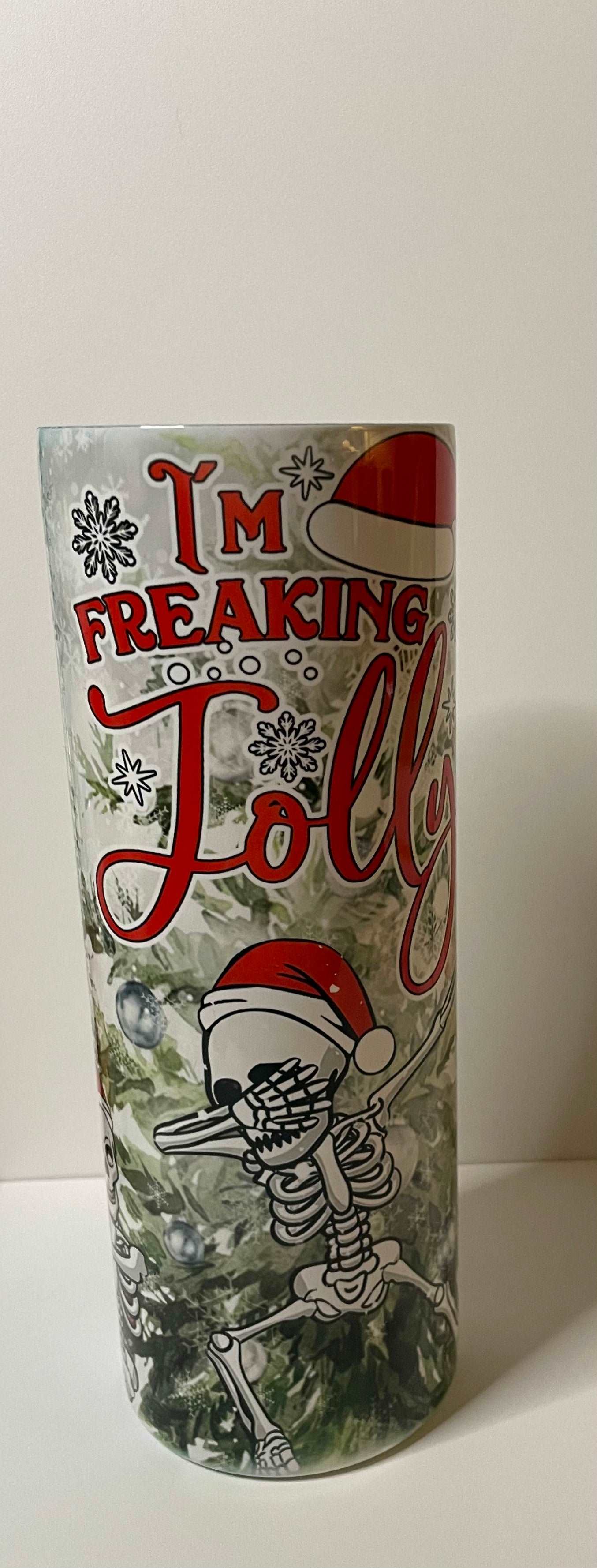 I’m Freaking Jolly Christmas Skeleton 20 oz Tumbler