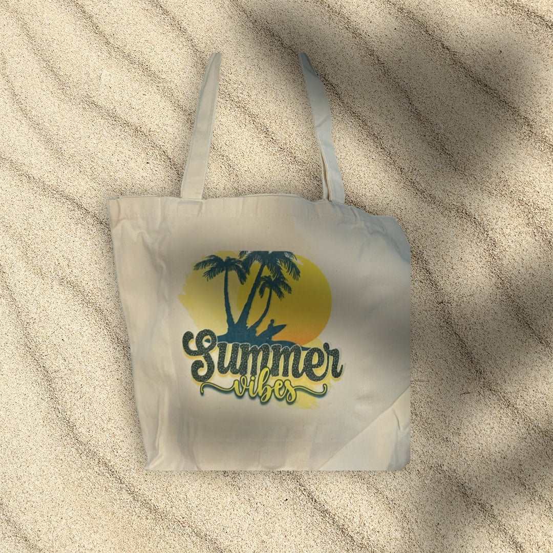 Summer Vibes Canvas Tote Bag-Ride the Wave of Relaxation and Style!