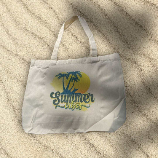 Summer Vibes Canvas Tote Bag-Ride the Wave of Relaxation and Style!