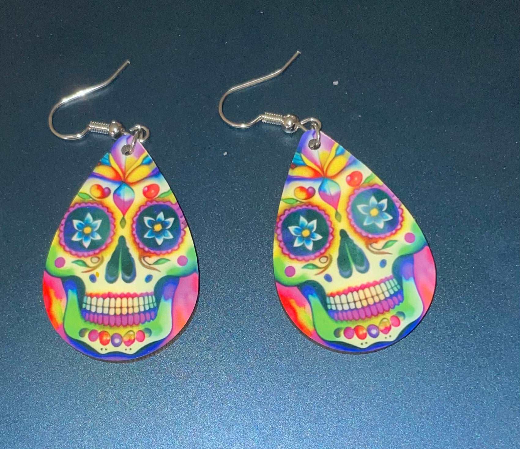 Sugar Skull Teardrop Earrings