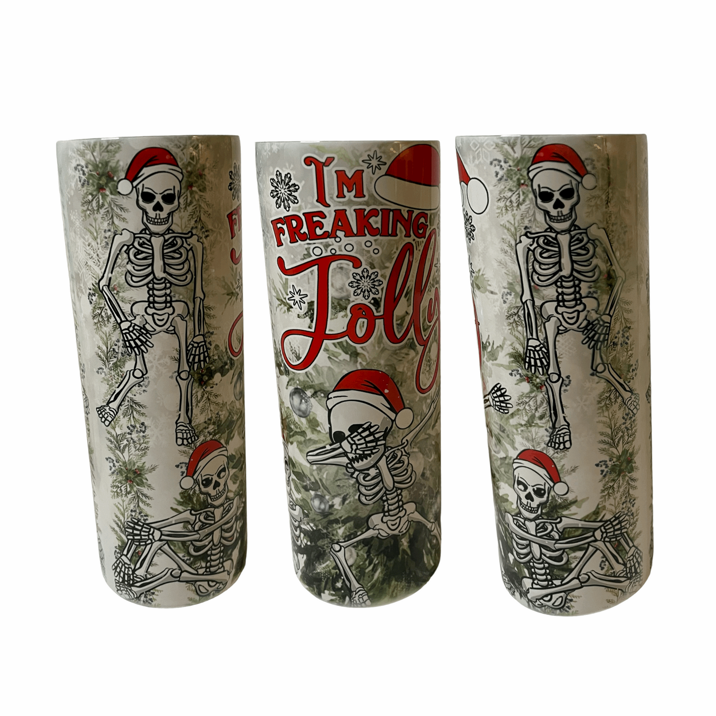 I’m Freaking Jolly Christmas Skeleton 20 oz Tumbler