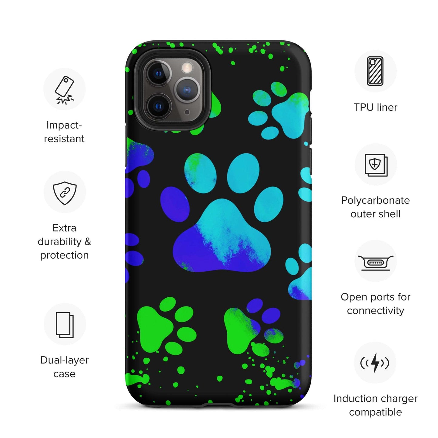 Blue Dog Paw Tough iPhone case