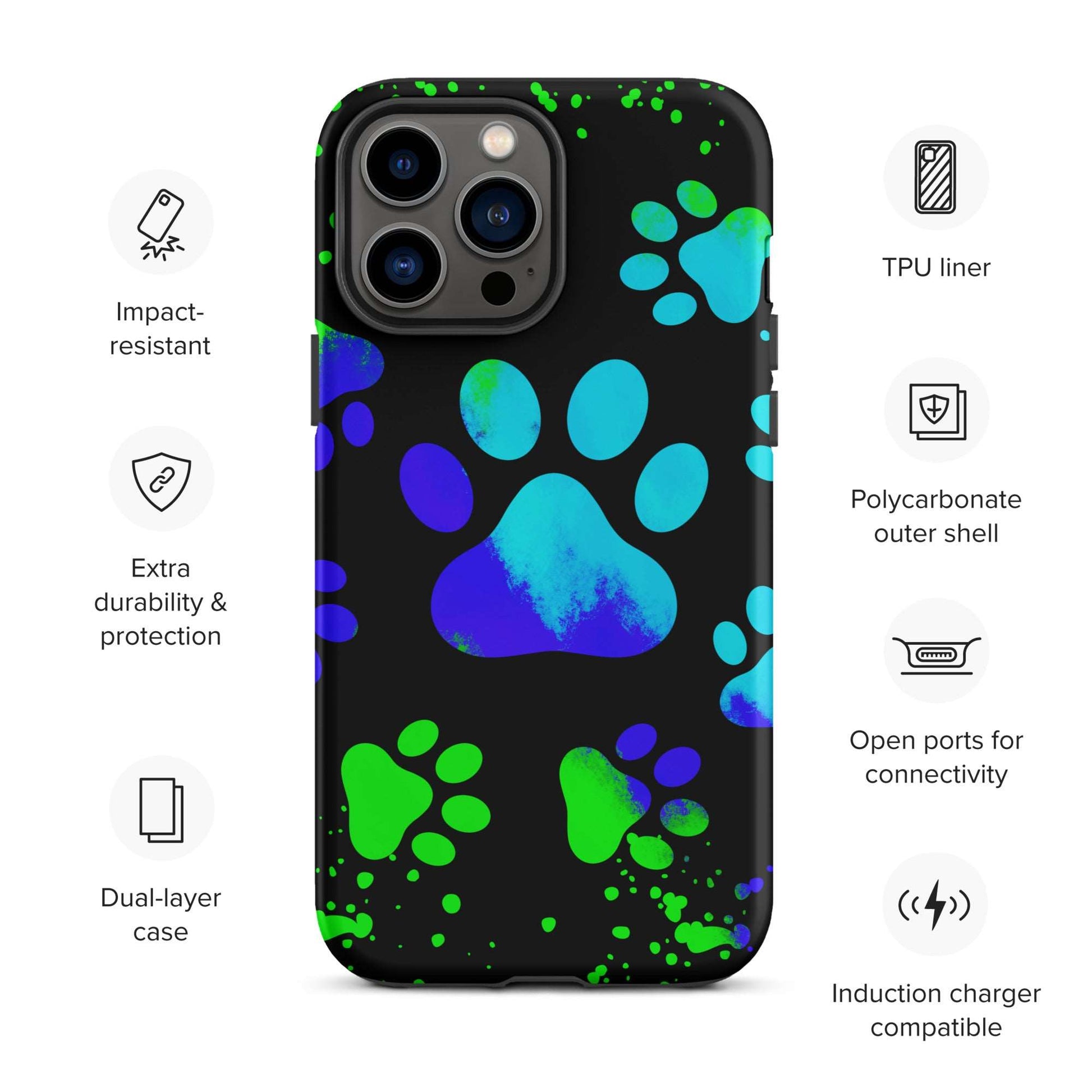 Blue Dog Paw Tough iPhone case