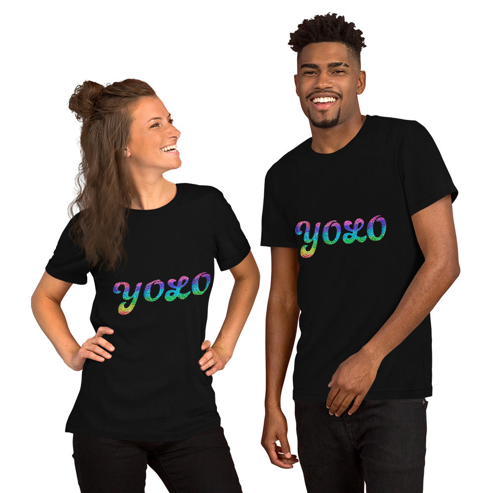 YOLO Retro Rainbow Unisex t-shirt