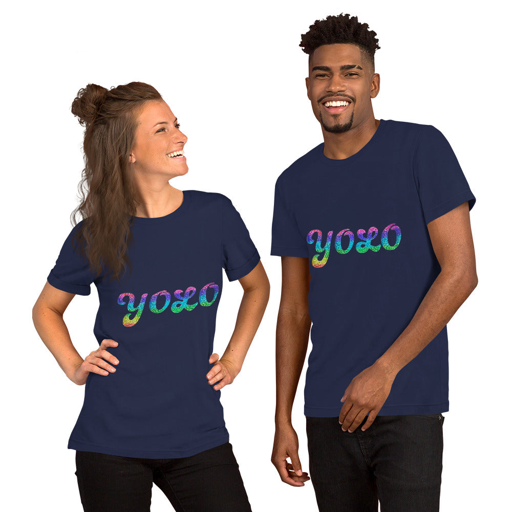 YOLO Retro Rainbow Unisex t-shirt