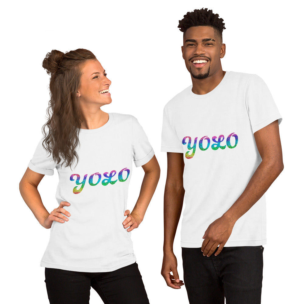 YOLO Retro Rainbow Unisex t-shirt