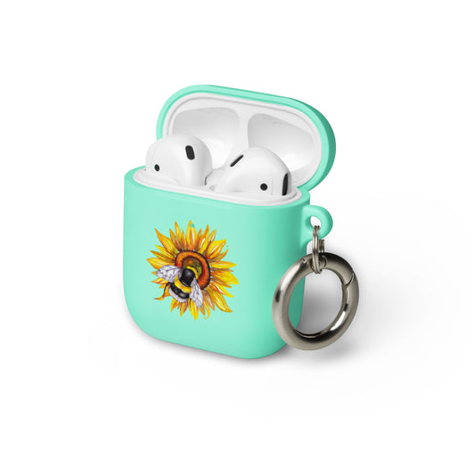 Sunflower and bee AirPods case