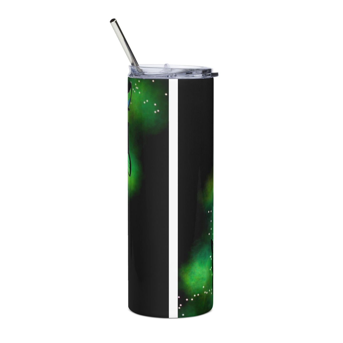 Green Glow Butterfly Stainless steel tumbler