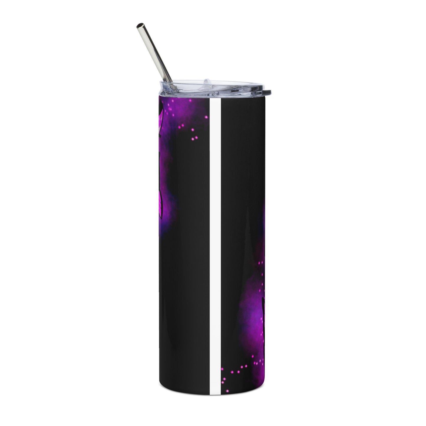 Purple Glow Butterfly Stainless steel tumbler