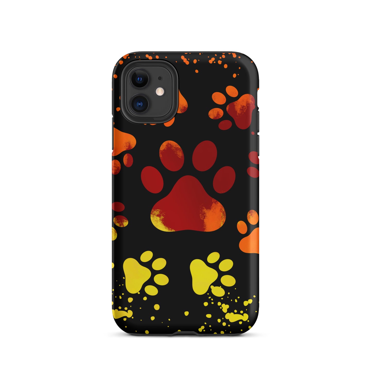 Orange dog paw Tough iPhone case