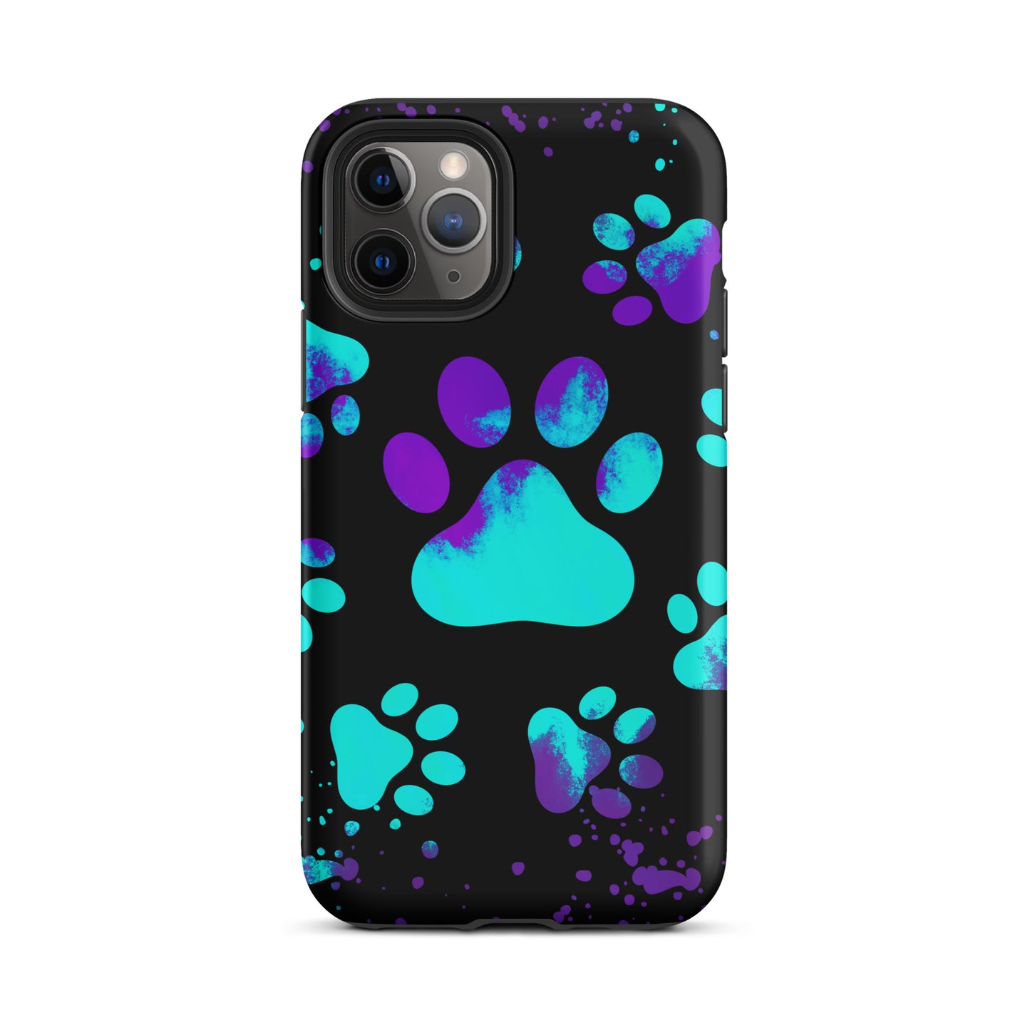 Turquoise dog paw Tough iPhone case