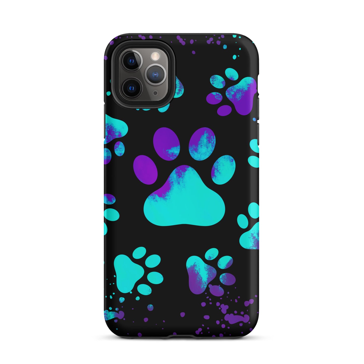 Turquoise dog paw Tough iPhone case