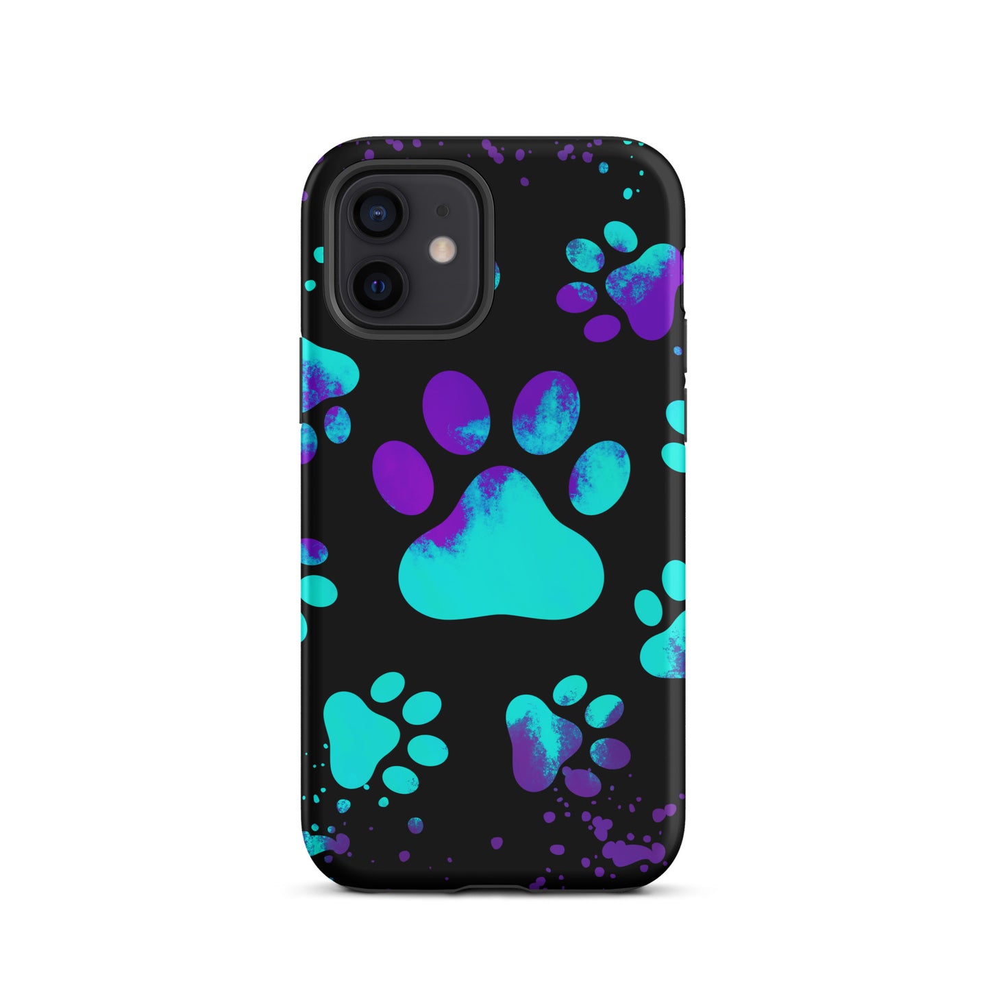 Turquoise dog paw Tough iPhone case