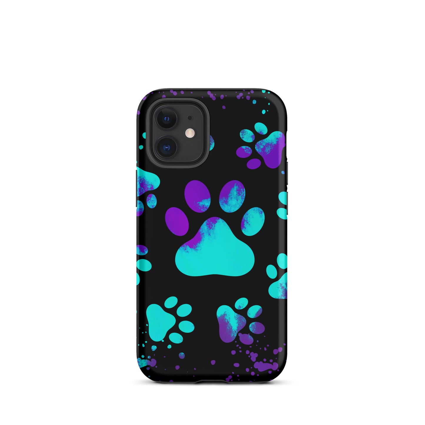 Turquoise dog paw Tough iPhone case