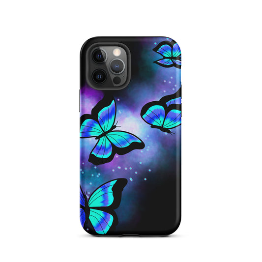 Blue Glow Butterfly Tough iPhone case