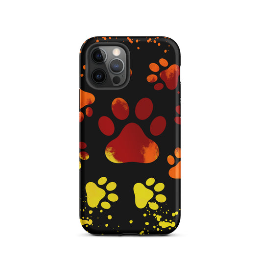 Orange dog paw Tough iPhone case