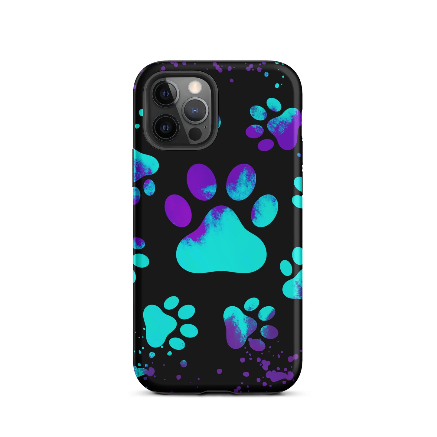 Turquoise dog paw Tough iPhone case