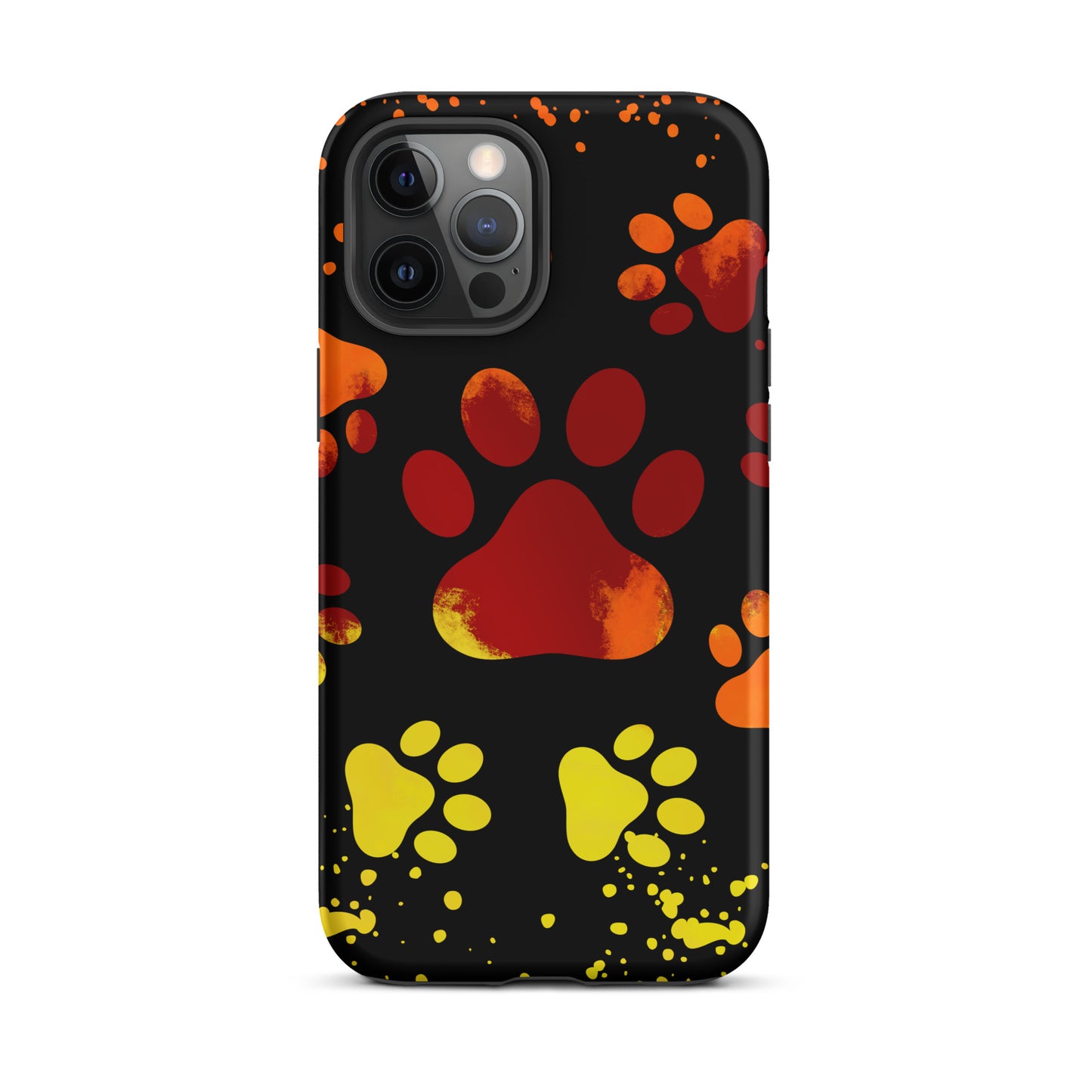 Orange dog paw Tough iPhone case