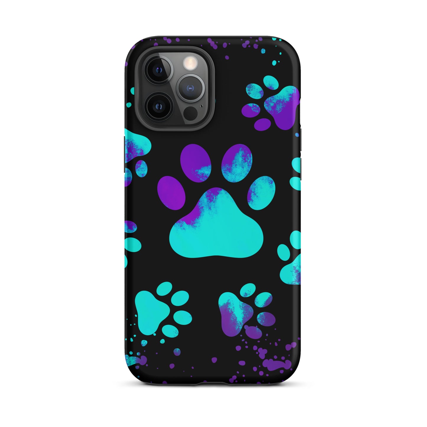 Turquoise dog paw Tough iPhone case