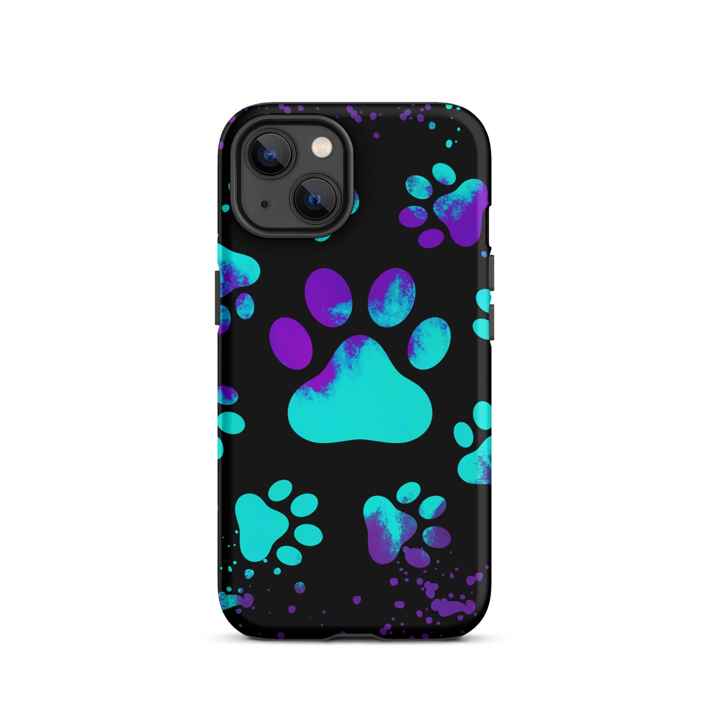 Turquoise dog paw Tough iPhone case