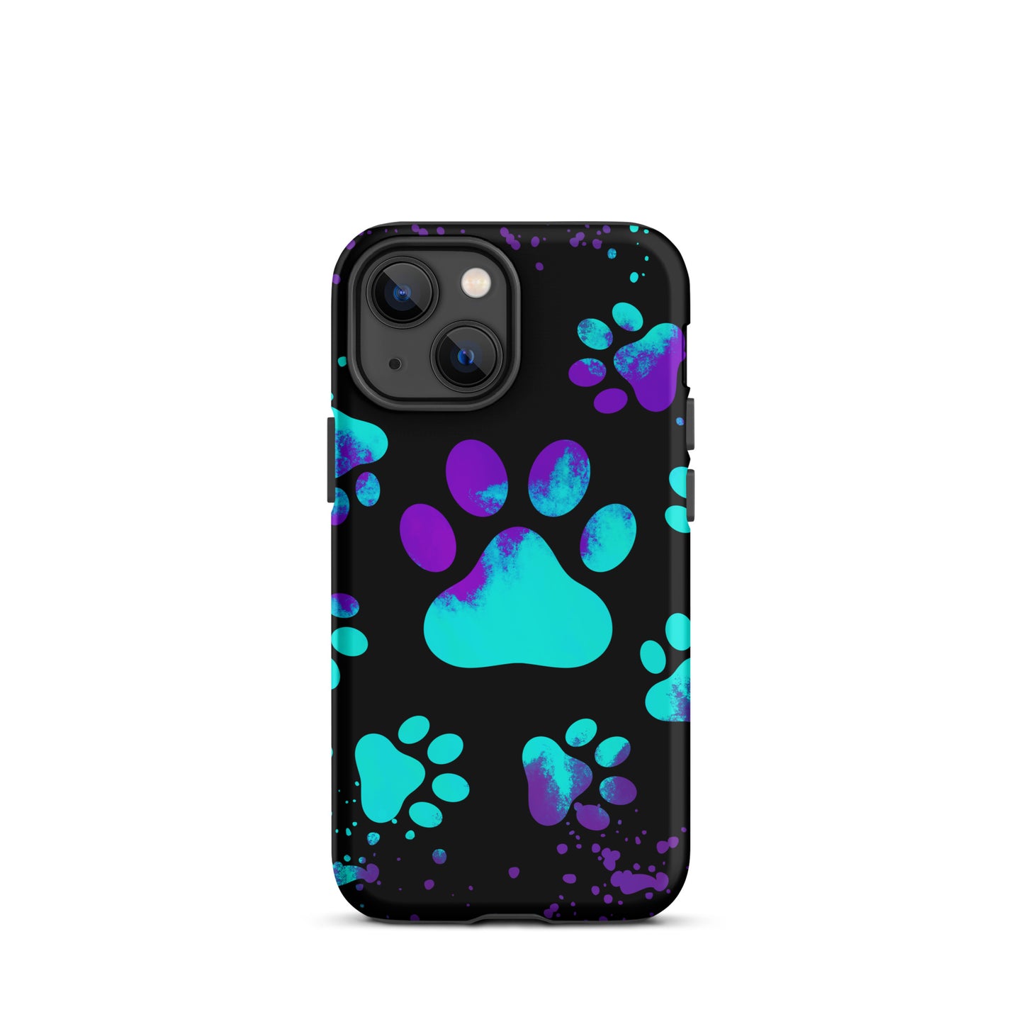 Turquoise dog paw Tough iPhone case