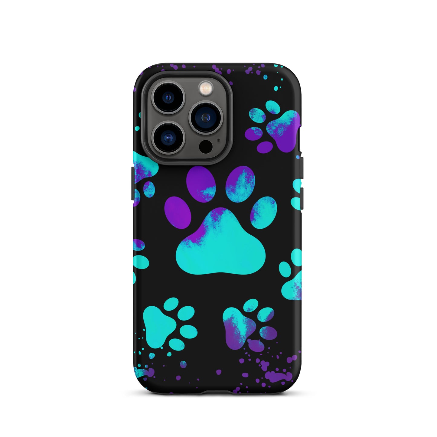 Turquoise dog paw Tough iPhone case