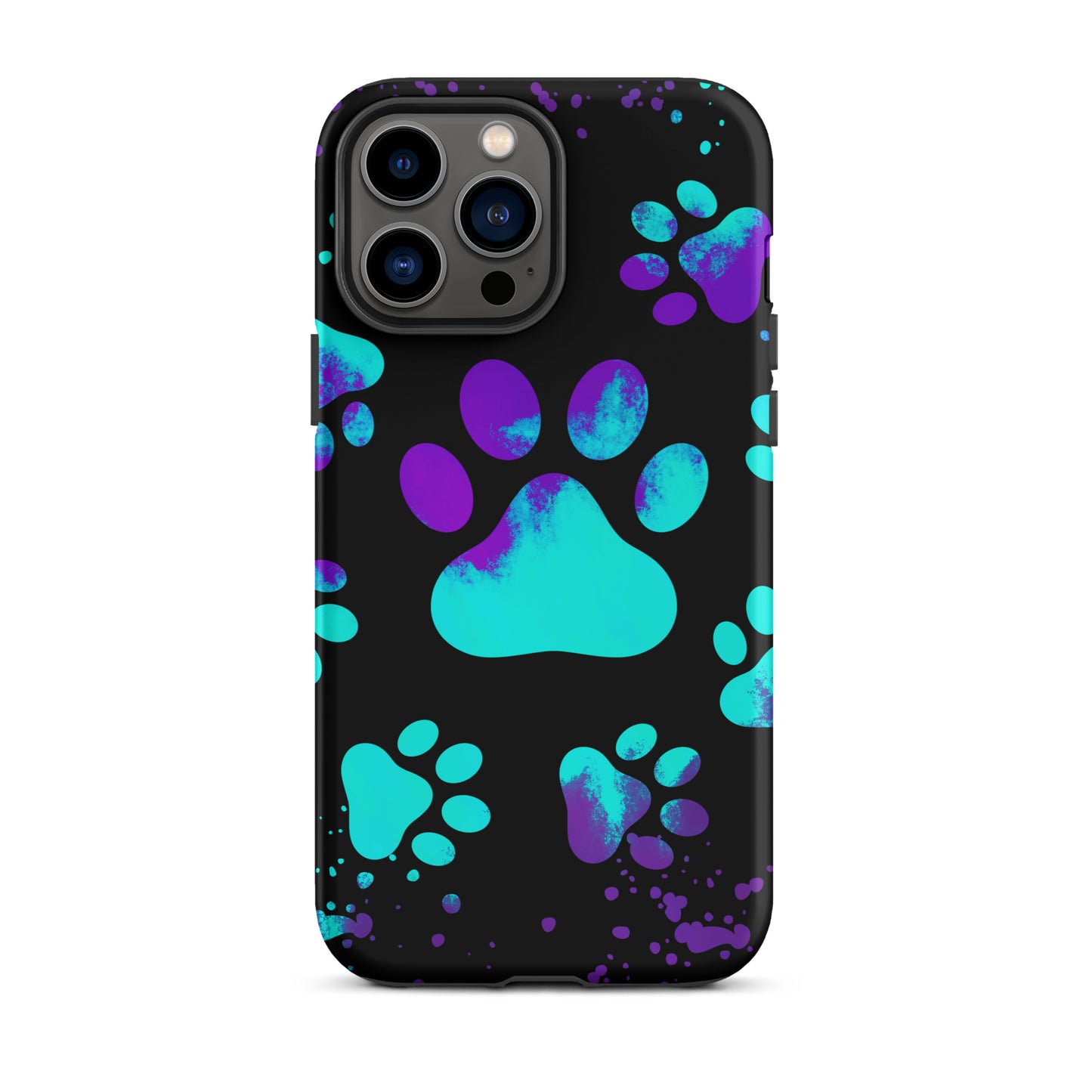 Turquoise dog paw Tough iPhone case